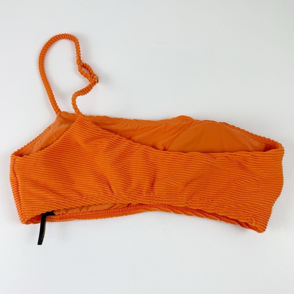 VIX Paula Hermanny Bikini Top Womens Size Large Orange Ribbed One Strap - Picture 2 of 9